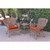 Set of 2 Honey Brown and Brick Red Outdoor Patio Chairs with End Table - Cushions 35.5"