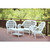 4-Piece White Outdoor Furniture Patio Conversation Set