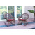 Set of 2 Santa Maria Honey Brown Wicker Outdoor Patio Rocker Chairs with Red Cushions 36"