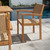 Set of 2 Brown Natural Wood Finish Outdoor Furniture Patio Dining Chairs 33"