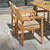Set of 2 Brown Natural Wood Finish Outdoor Furniture Patio Dining Chairs 33"