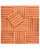 Set of 10 Brown Natural Finish 6-Horizontal Slat Interlocking Deck Tiles 12"