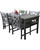 5-Piece Gray Hand Scraped Wood Finish Table Outdoor Furniture Patio Dining Set with Floral Back Chairs 59"