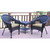 Set of 3 Gray and Beige Traditional Outdoor Patio Wicker Single Chairs with End Table 35.5"