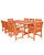 9-Piece Brown Natural Wood Finish Extension Table Outdoor Furniture Patio Dining Set with Casual Chairs 91"