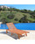 78" Brown Wood Finish Outdoor Patio Folding Sunbathing Chaise Lounge