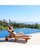 78" Brown Wood Finish Outdoor Patio Folding Sunbathing Chaise Lounge