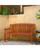 57" Brown Natural Wood Finish Curved Back Outdoor Furniture Patio Bench