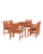7-Piece Brown Natural Wood Finish Rectangular Table Outdoor Furniture Patio Dining Set with Plaid Chairs 59"