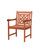 7-Piece Brown Natural Wood Finish Rectangular Table Outdoor Furniture Patio Dining Set with Plaid Chairs 59"