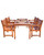 5-Piece Brown Natural Wood Finish Table Outdoor Furniture Patio Dining Set with Sturdy Chairs 59"
