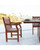 5-Piece Brown Natural Wood Finish Table Outdoor Furniture Patio Dining Set with Sturdy Chairs 59"