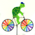 44" Green Turtle Riding Bike Garden Lawn Flag