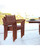 5-Piece Brown Natural Wood Finish Table Outdoor Furniture Patio Dining Set with Stacking Chairs 35"