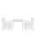 5-Piece White Painted Finish Table Outdoor Furniture Patio Dining Set with Diamond Back Chairs 59"