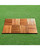 Set of 10 Brown Natural Finish 6-Horizontal Outdoor Slat Interlocking Deck Tiles 12"