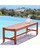 48" Brown Natural Wood Finish Slatted Seat Outdoor Furniture Patio Backless Bench