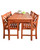 5-Piece Brown Natural Wood Finish Table Outdoor Furniture Patio Dining Set with Floral Chairs 59"