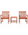 3-Piece Brown Natural Wood Finish Outdoor Patio Furniture Conversation Set with Casual Chairs 34"