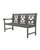 57" Gray Hand Scraped Wood Finish Diamond Outdoor Furniture Patio Bench