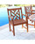 35" Natural Brown Wood Finish Mosaic Back Outdoor Furniture Patio Armchair