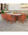 9-Piece Brown Natural Wood Finish Extendable Table Outdoor Furniture Patio Dining Set with Plaid Chairs 91"