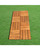 Set of 10 Brown Natural Finish 4-Horizontal Slat Interlocking Deck Tiles 12"