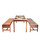 5-Piece Brown Natural Wood Finish Outdoor Furniture Patio Dining Set 59"