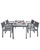 5-Piece Gray Hand Scraped Wood Finish Table Outdoor Furniture Patio Dining Set 59"