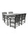 5-Piece Gray Hand Scraped Wood Finish Table Outdoor Furniture Patio Dining Set with Curve Back Chairs 59"