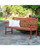 57" Brown Natural Wood Finish Plaid Back Outdoor Furniture Patio Bench