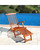 Brown Natural Wood Outdoor Patio Folding Steamer Lounge