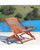 39" Brown Natural Wood Finish Outdoor Patio Folding Lounge Chair