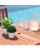 5-Piece Brown Natural Wood Finish Curvy Leg Table Outdoor Furniture Patio Dining Set with Stacking Chairs 59"