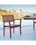 5-Piece Brown Natural Wood Finish Curvy Leg Table Outdoor Furniture Patio Dining Set with Stacking Chairs 59"