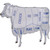 31.75" White and Quirky Blue Distressed Finish Weathered Cow