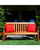 57" Brown Natural Wood Finish Striped Back Outdoor Furniture Patio Bench