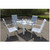 5 Piece Outdoor Patio Powder Coated Aluminum Lizy Oceanside Dining Set 72"