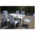 7 Piece Outdoor Patio Powder Coated Aluminum Lizy Oceanside Dining Set 72"