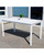 7-Piece White Painted Finish Table Outdoor Furniture Patio Dining Set with Diamond Back Chairs 59"