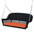 51.5" Hand Woven Black Resin Wicker Outdoor Porch Swing with Orange Cushion