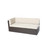 Set of 3 Espresso Resin Wicker Outdoor Sectional Table Set With Beige Cushions 70"