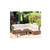 Set of 3 Espresso Resin Wicker Outdoor Sectional Table Set With Beige Cushions 70"