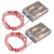 Set of 2 Red Submersible Battery Operated Mini LED String Lights with Timer 17'