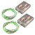 Set of 2 Green Submersible Battery Operated Mini LED String Lights with Timer 17' - Silver Wire