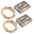 Set of 2 Amber Submersible Battery Operated Mini LED String Lights with Timer 17' - Silver Wire