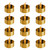 Set of 12 Gold Plated Battery Operated Amber LED Tea Lights 1.5"