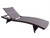 Set of 2 Adjustable Espresso Resin Wicker Outdoor Chaise Lounge Chair With Beige Cushion