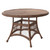 5-Piece Brown Honey Resin Wicker Chair & Table Patio Dining Furniture Set - Green Cushions 44.5"