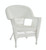 Set of 4 White Resin Wicker Outdoor Patio Garden Chairs